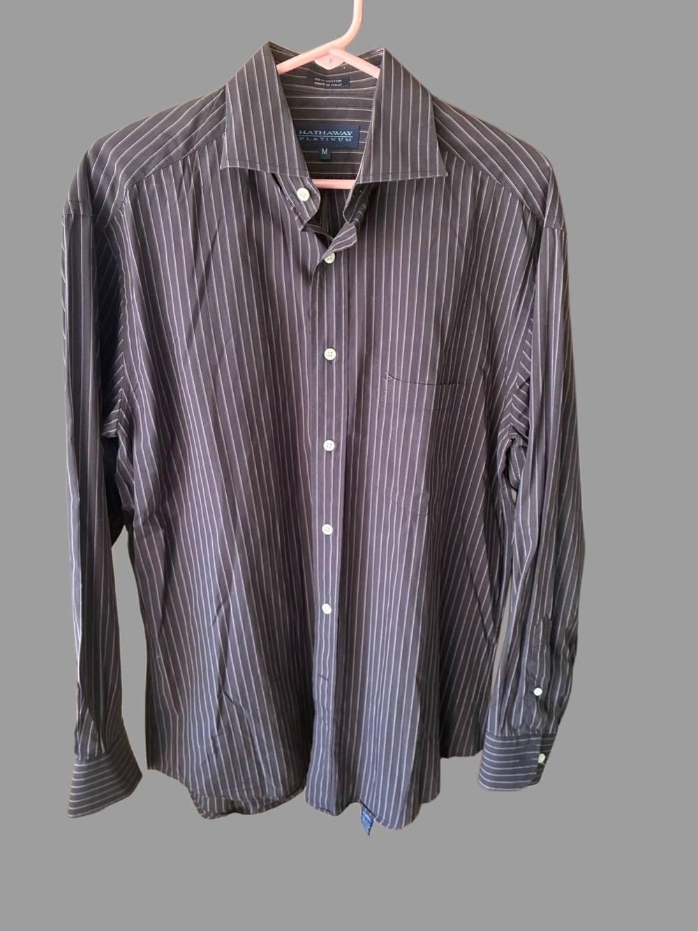 J. Crew Men's Dark Gray Pinstripe Dress Shirt